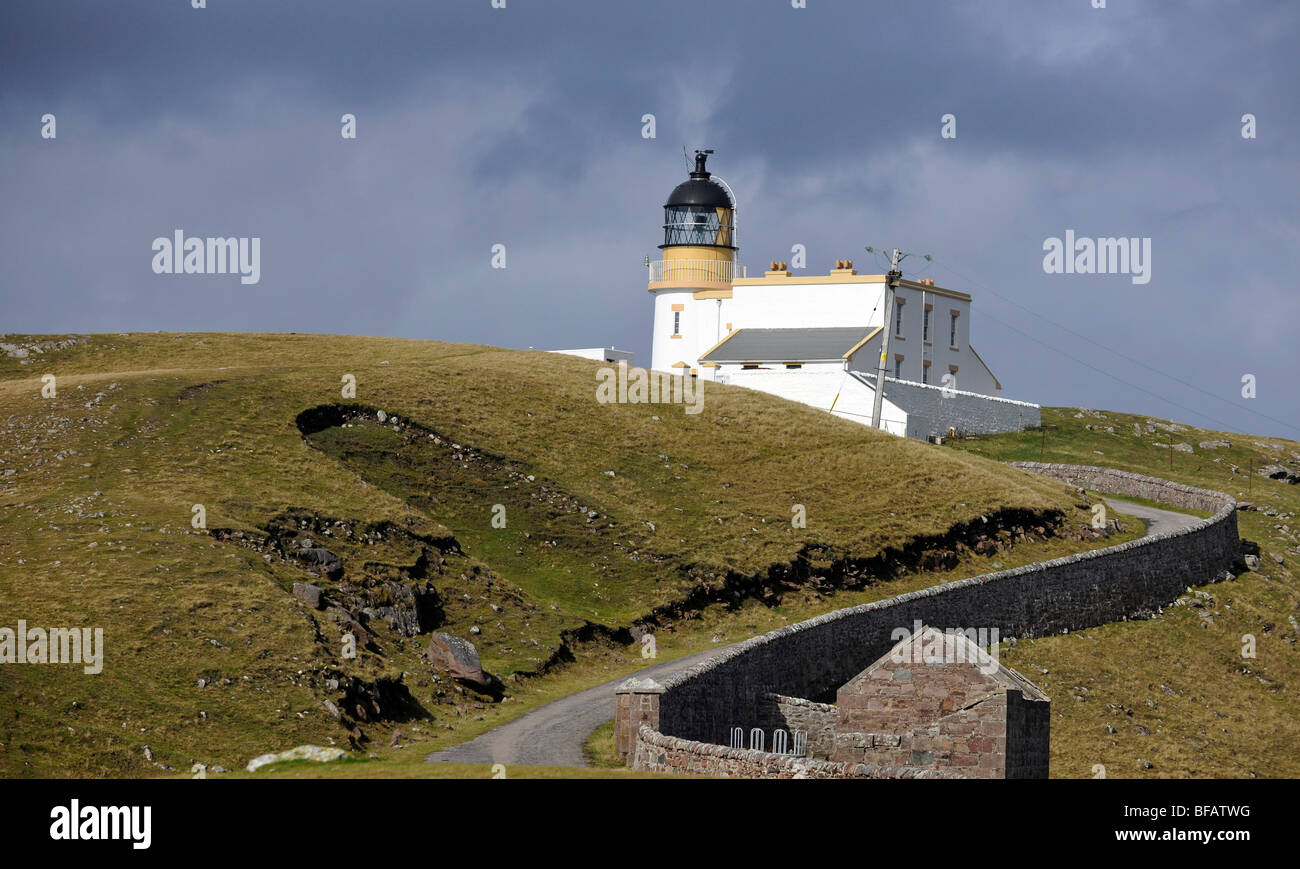 Stoner Head Leuchtturm, Assynt, Sutherland, Nordwesten Schottlands, Schottland, UK Stockfoto