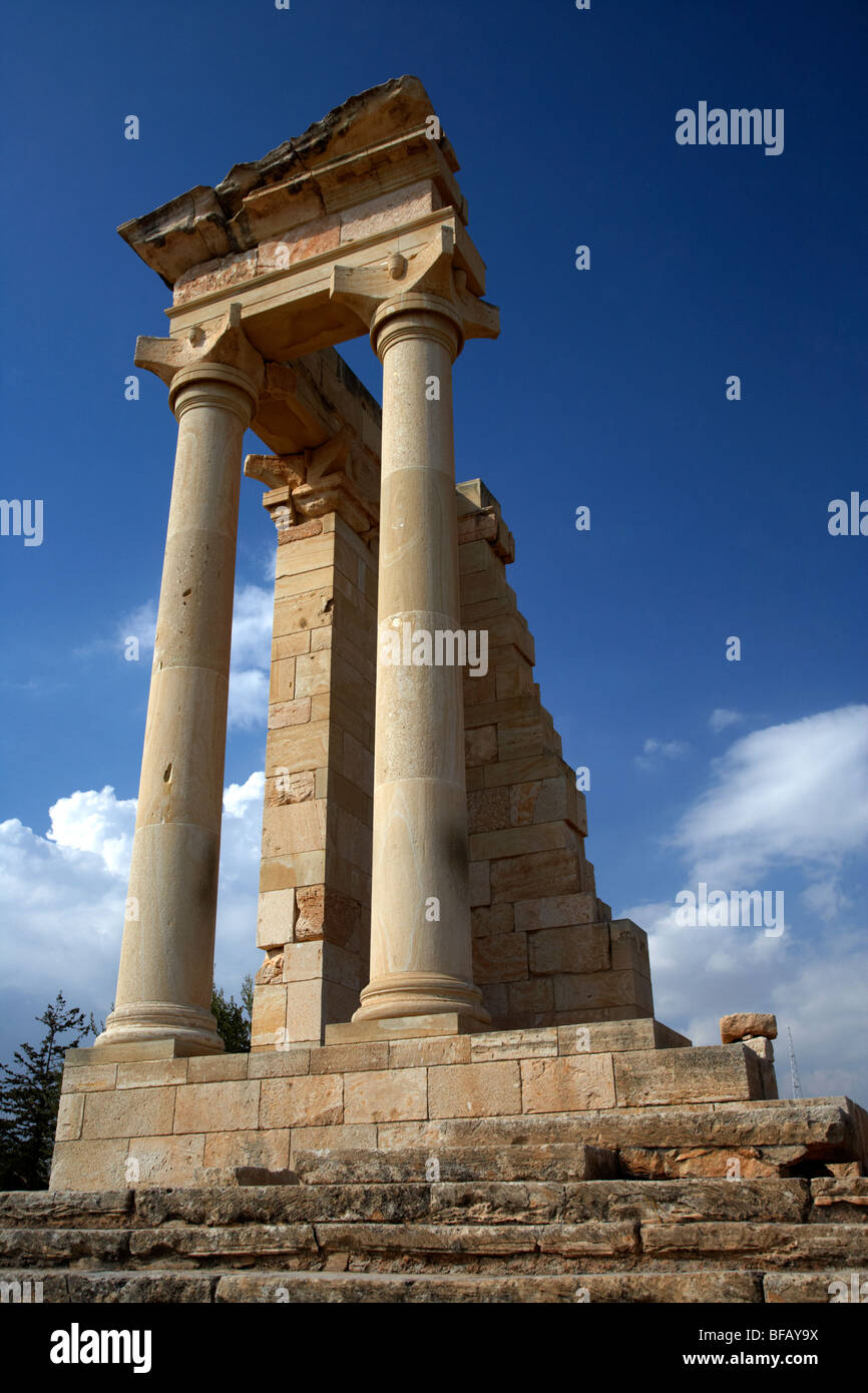 Tempel des Apollo Hylates in das Heiligtum des Apollon Ylatis bei Ausgrabungsstätte Kourion Republik Zypern Europa Stockfoto