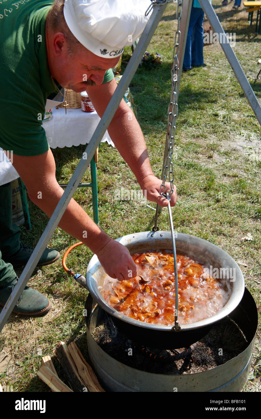 Ozporkolt (Hirsch Porkolt). Paprika Essen Festival, Kalocsa. Ungarn Stockfoto