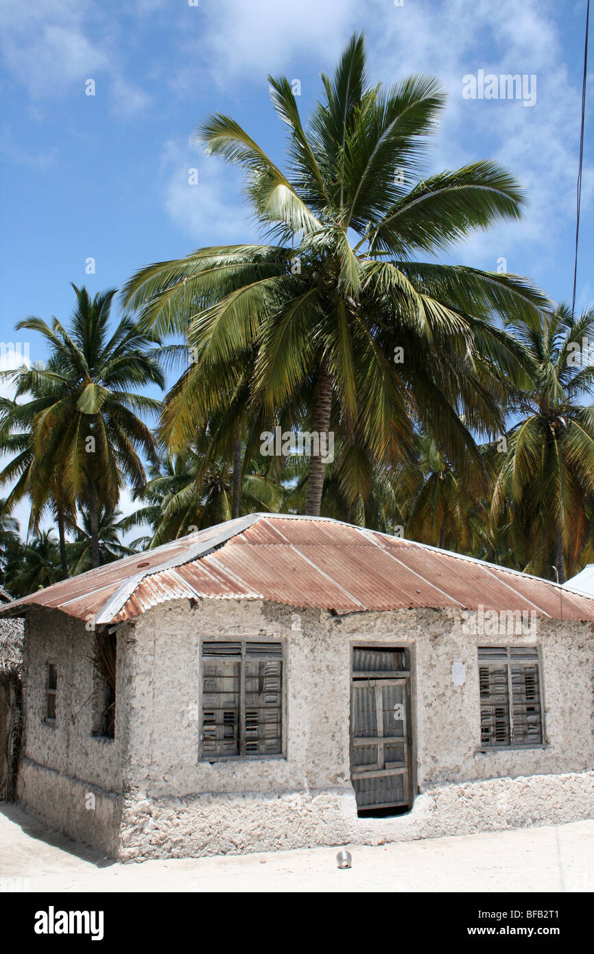 Traditionellen Zanzibar Haus In Jambiani Dorf Stockfoto