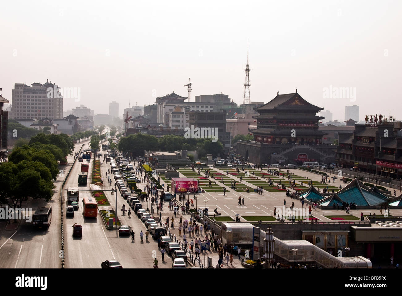 Blick vom Glockenturm, Xi ' an, China Stockfoto