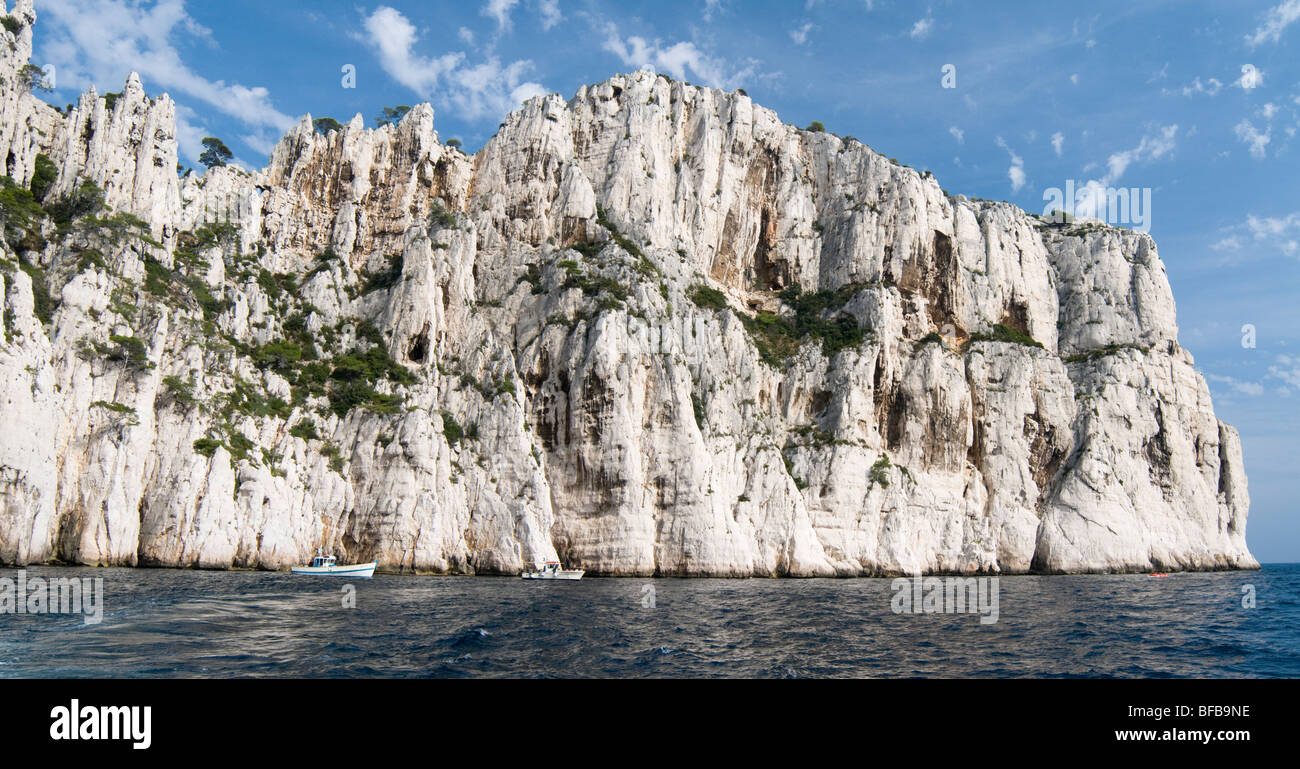 Les Calanques, Küste von weißen Klippen zwischen Marseille und Cassis, Cote d ' Azur, Südfrankreich Stockfoto