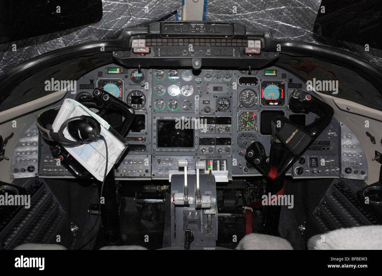 USAF Learjet C-21A-cockpit Stockfoto