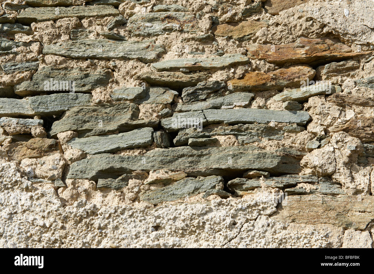 Städtischen Texturen - mittelalterliche Steinmauer Stockfoto