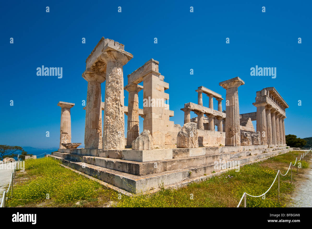 Tempel des Aphaiatempels, Insel von Aegina, Griechenland Stockfoto