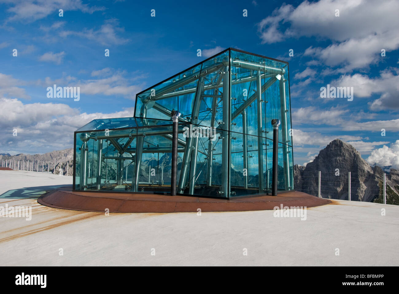 Glasplatte Berghaus Stockfoto