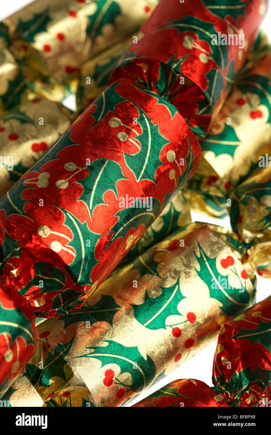 Haufen von Christmas Cracker Stockfoto