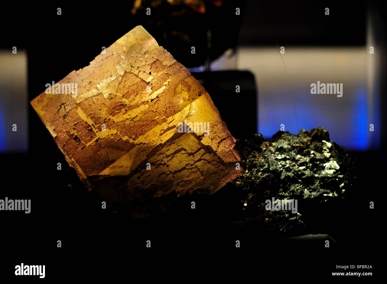 Großen Kristall Fluorit und Sphelerite. Stockfoto