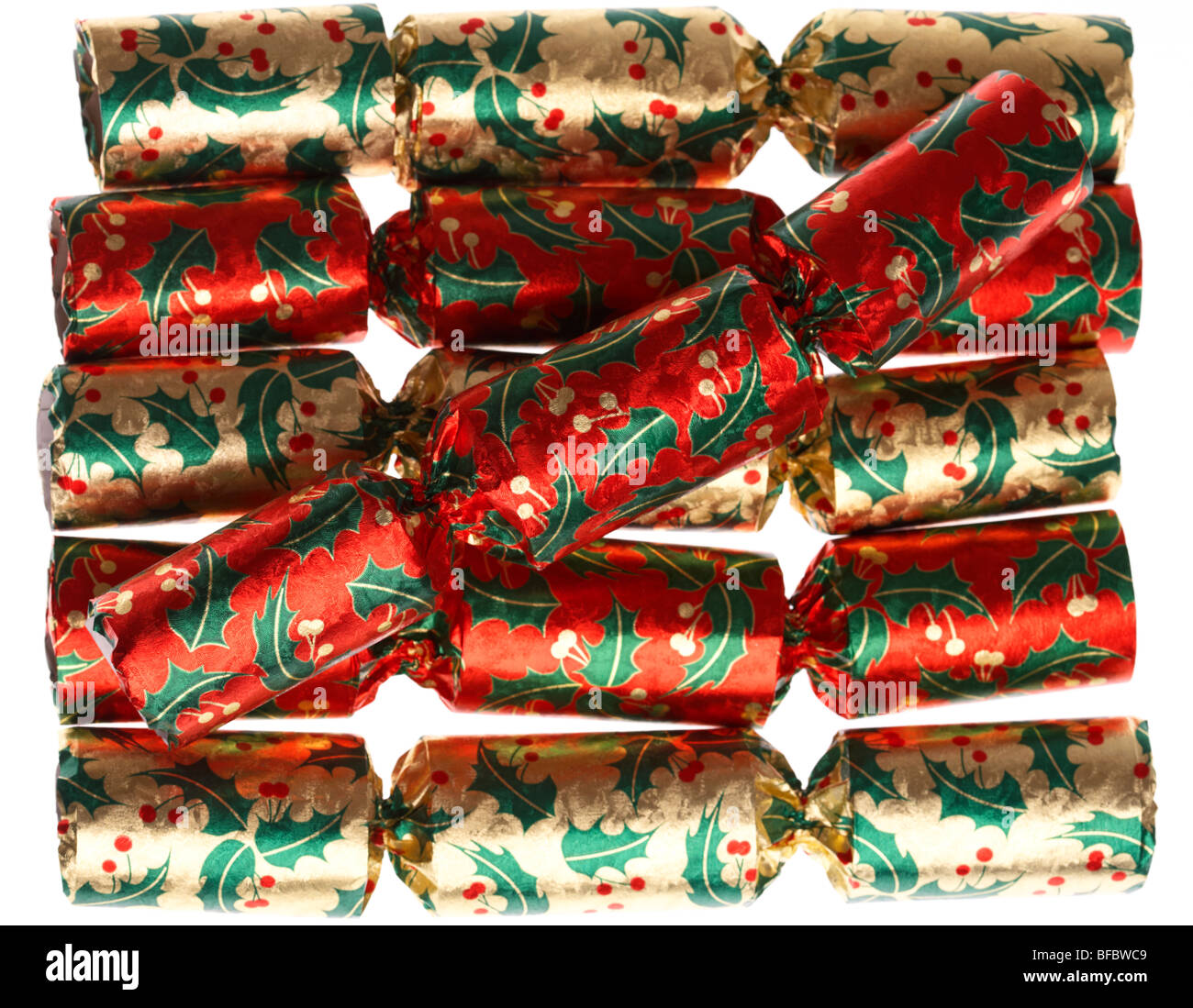 Haufen von Christmas Cracker Stockfoto