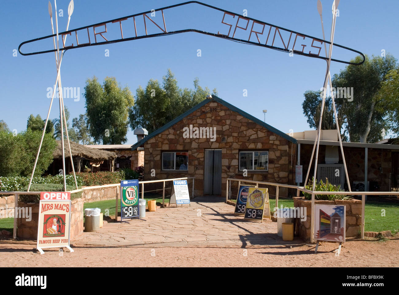 Roadhouse Curtin Springs, Zentral-Australien Stockfoto