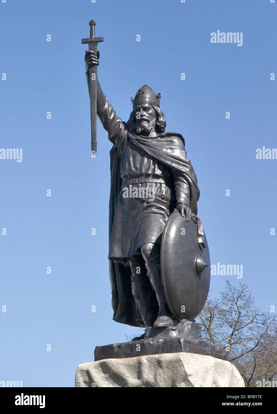 König Alfred der große Statue, Winchester, Hampshire, England Stockfoto