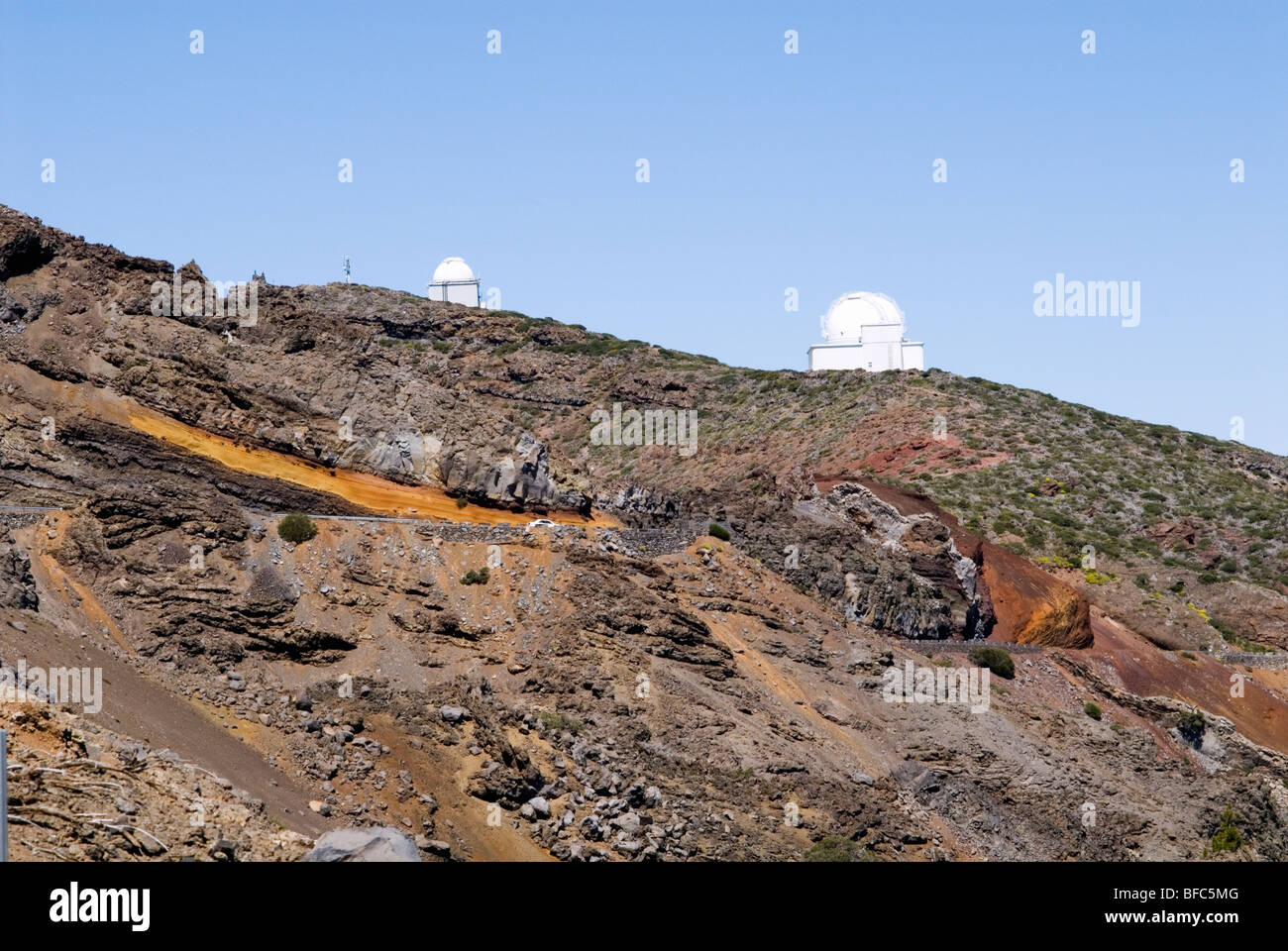 Observatorio Astrofisico, astronomisches Observatorium auf dem Roque de Los Muchachos, La Palma, Kanarische Inseln, Spanien, Europa. Stockfoto