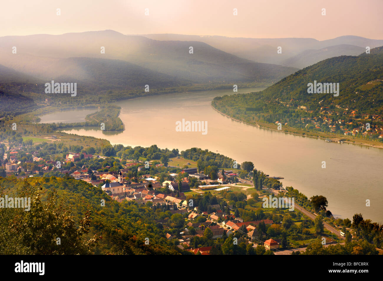 Banube Kurve bei Visegrad, Ungarn Stockfoto