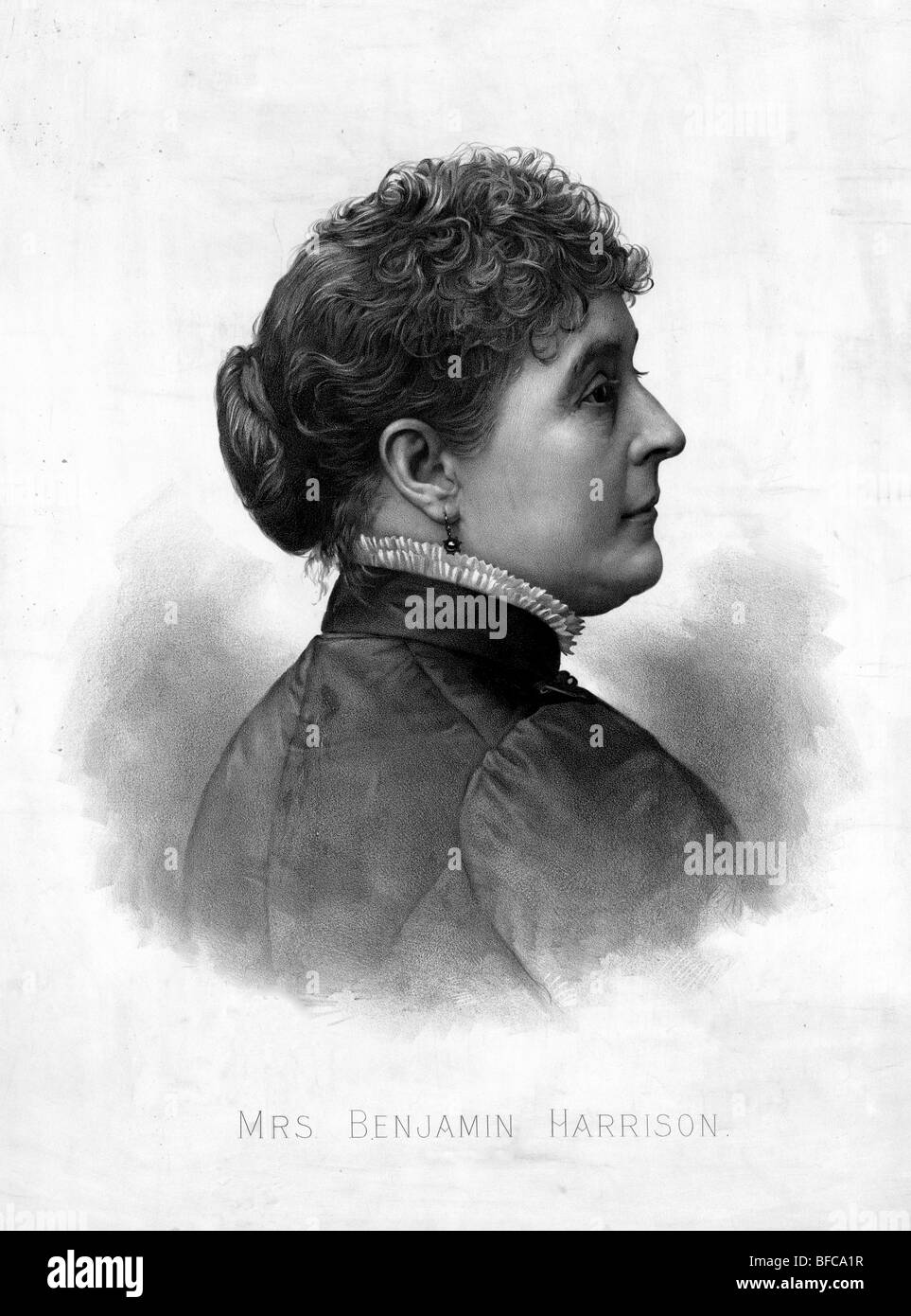 Frau Benjamin Harrison, First Lady der USA, 1888 Stockfoto