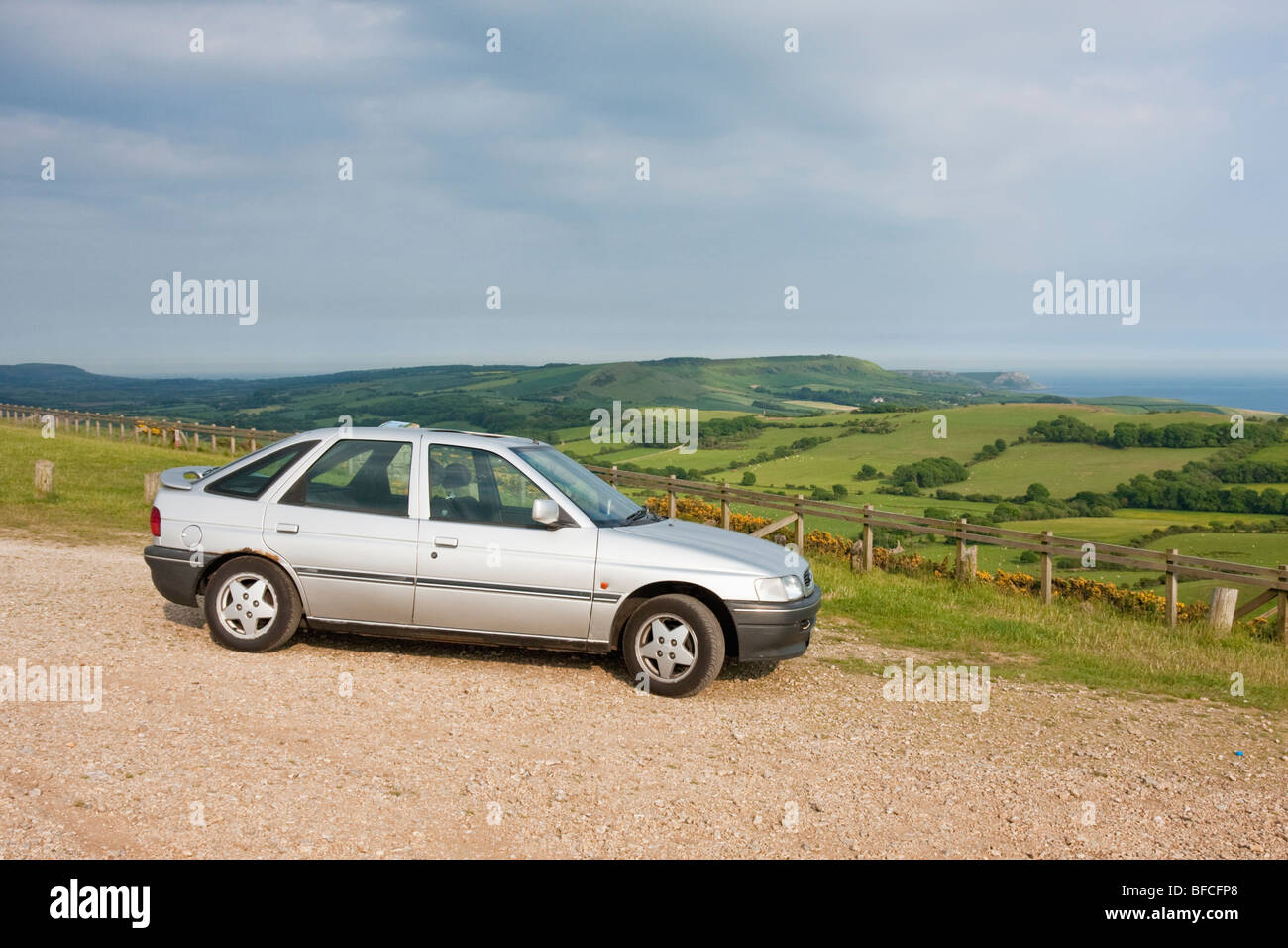 Ford Escort geparkt in Dorset, England. Stockfoto