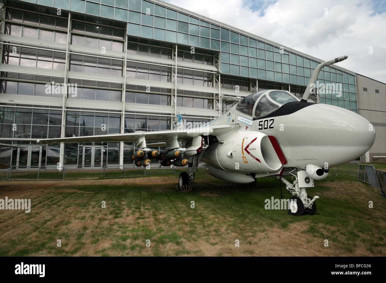 Grumman F6E Eindringling statische Sackler Museum of Flight, Seattle, Washington, USA Stockfoto