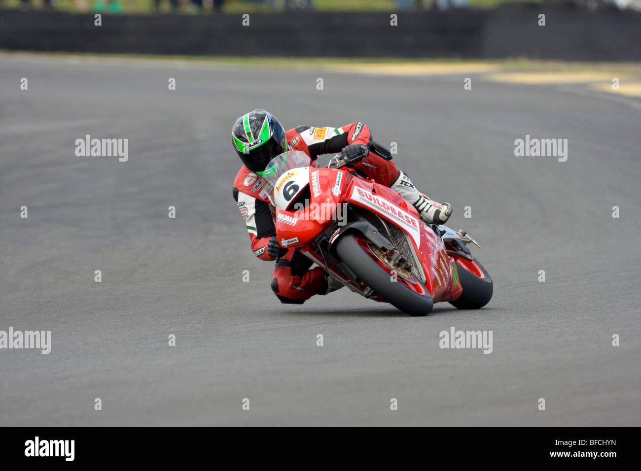 Tristan Palmer - Team Buildbase Kawasaki ZX10R - britische Superbike-Meisterschaft 2009 - Knockhill, Schottland Stockfoto