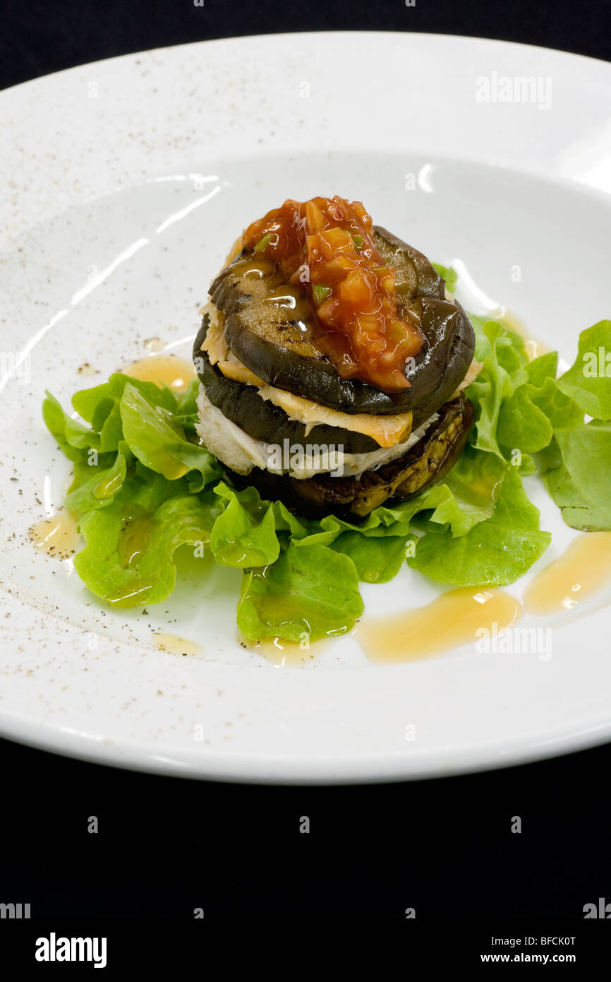Gourmet-Portobello Mushroom Vorspeise - Hemingways Resort - Watamu, Kenia Stockfoto