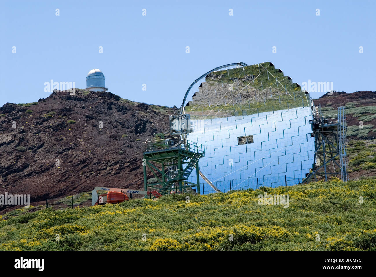 Observatorio Astrofisico, astronomisches Observatorium auf dem Roque de Los Muchachos, La Palma, Kanarische Inseln, Spanien, Europa. Stockfoto