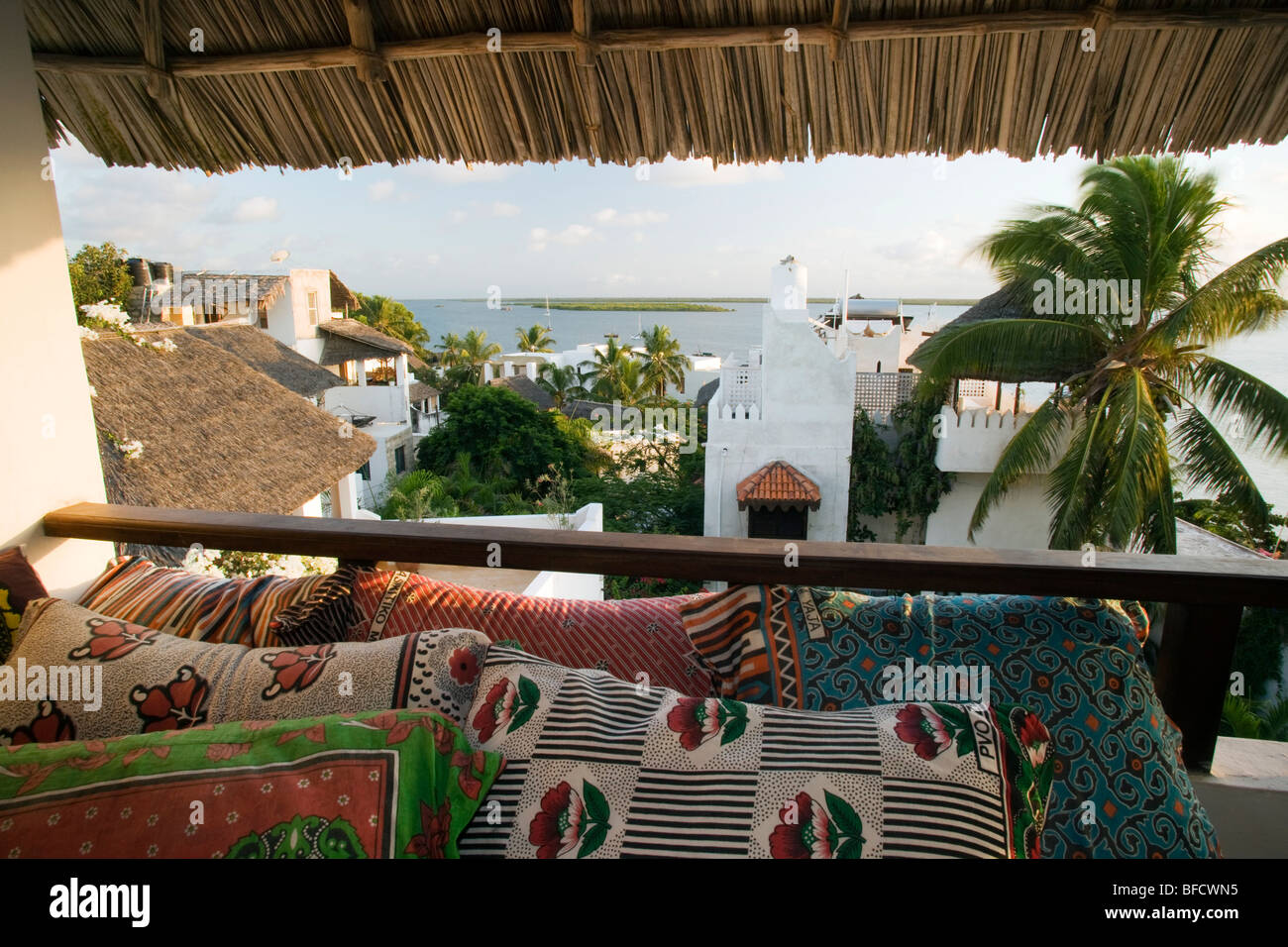 Ansicht von Shela Royal House - Shela Dorf - Insel Lamu, Kenia Stockfoto