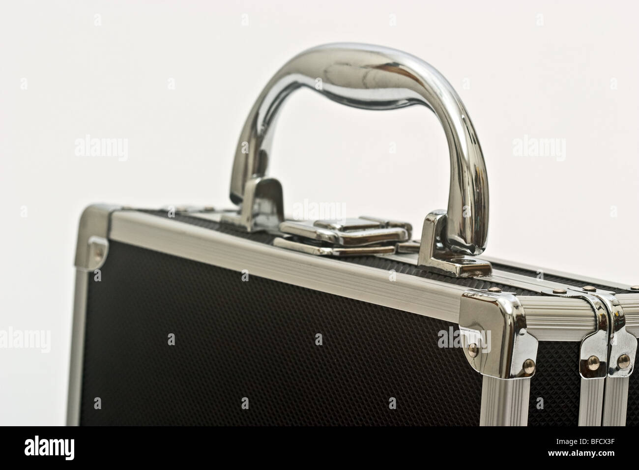 Fall der kleinen samt schwarz mit silbernem Griff Stockfoto