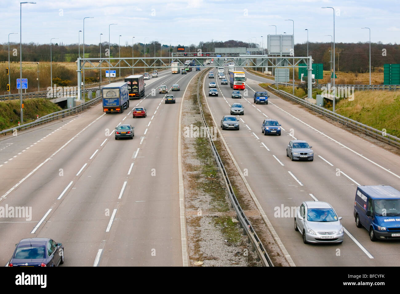 Verkehr auf den Autobahnen rund um den West Midlands Reisen. Stockfoto