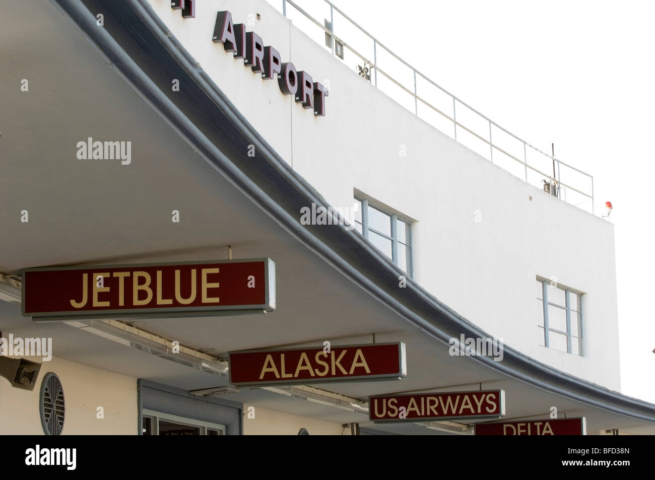 Terminalgebäude Flughafen Long Beach, Kalifornien, Stockfoto