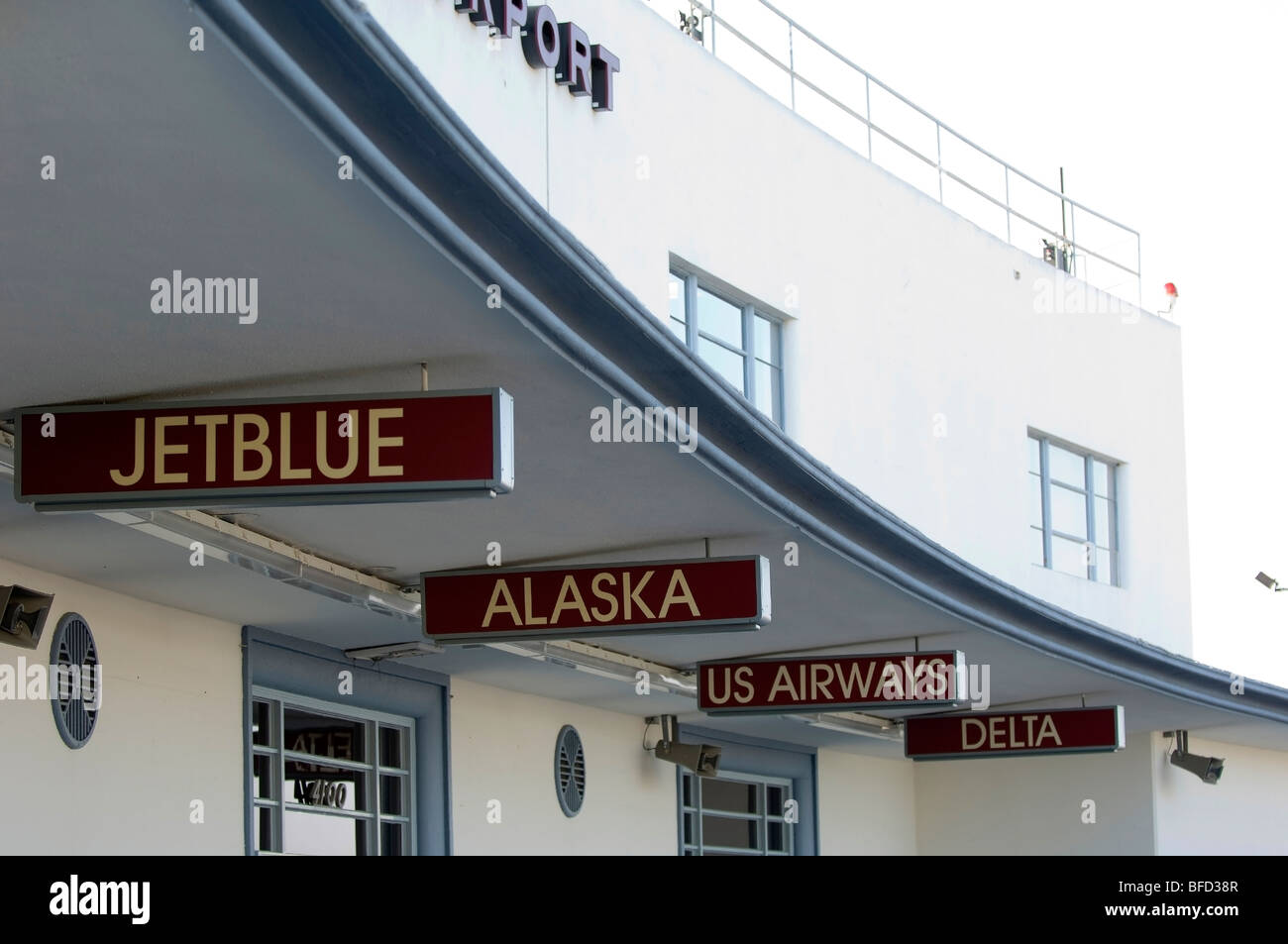 Terminalgebäude Flughafen Long Beach, Kalifornien, Stockfoto