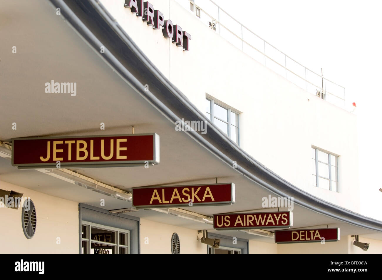 Terminalgebäude Flughafen Long Beach, Kalifornien, Stockfoto