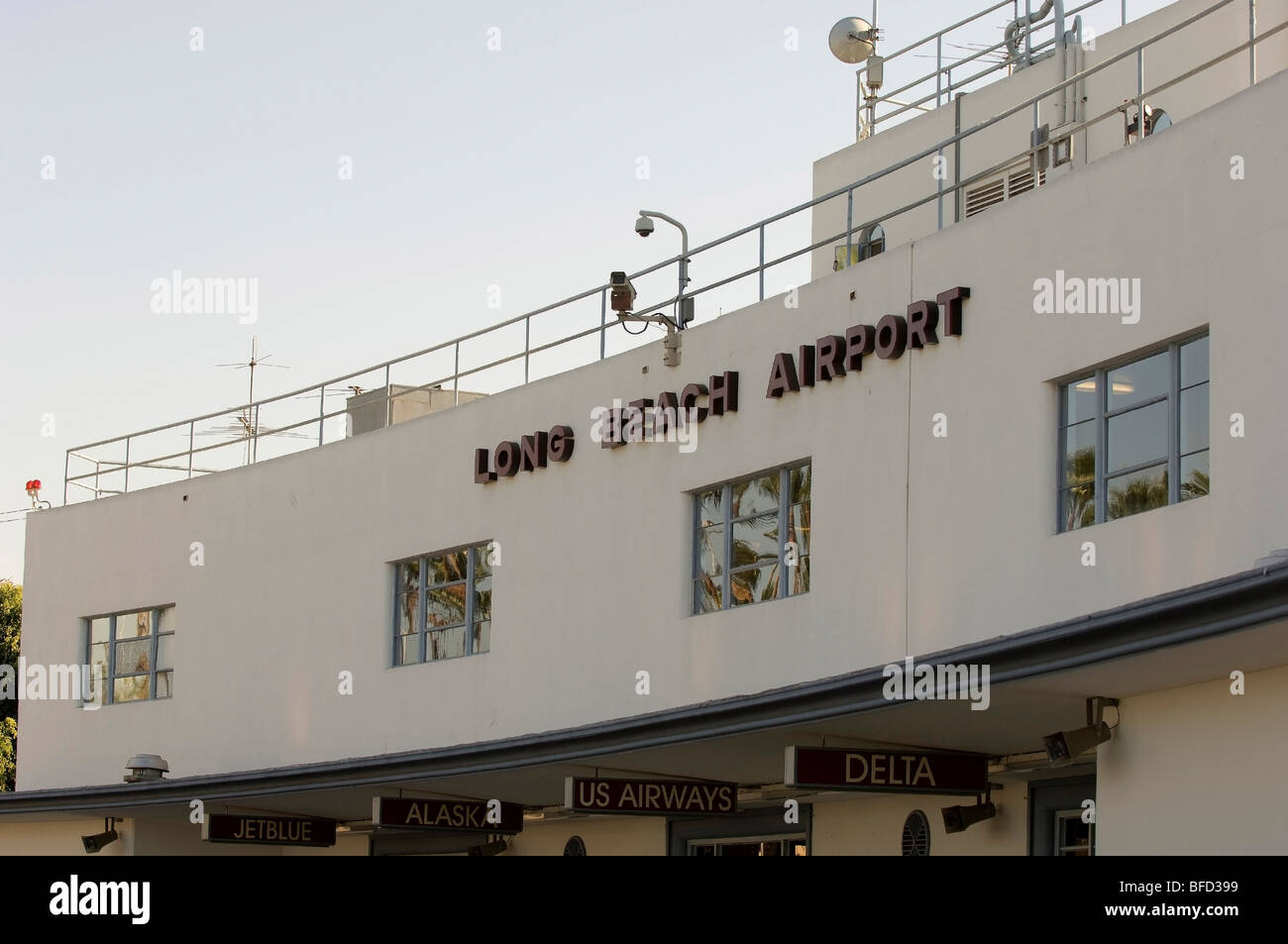 Terminalgebäude Flughafen Long Beach, Kalifornien, Stockfoto