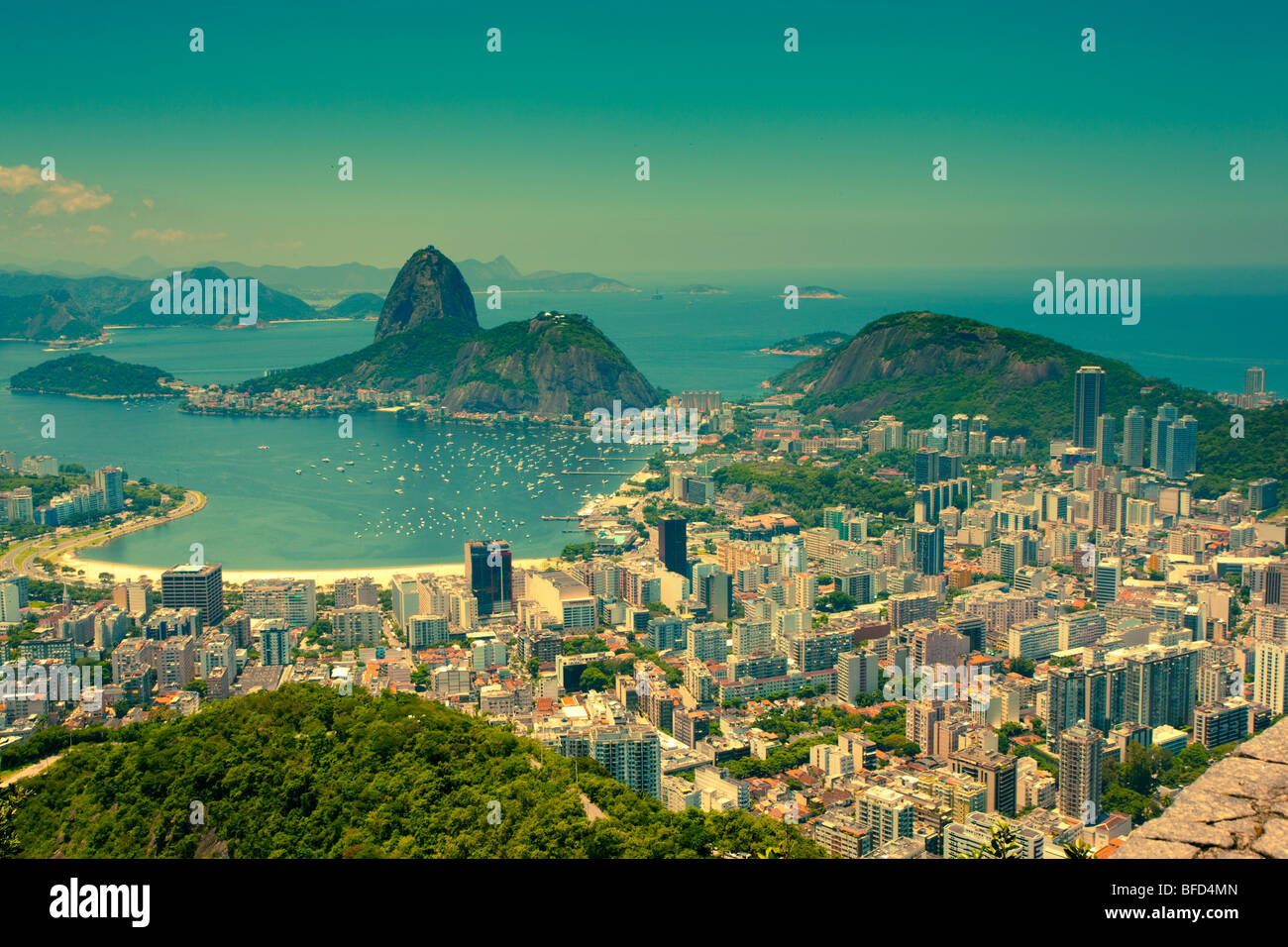 Blick auf die Stadt vom Corcovado Rio De Janeiro Brasilien Stockfoto