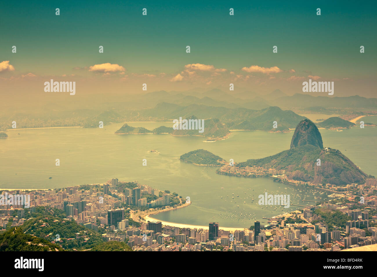 Blick auf die Stadt vom Corcovado Rio De Janeiro Brasilien Stockfoto
