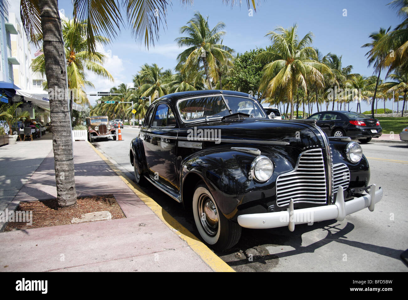 Oldtimer am Ocean Drive, Miami Beach Stockfoto