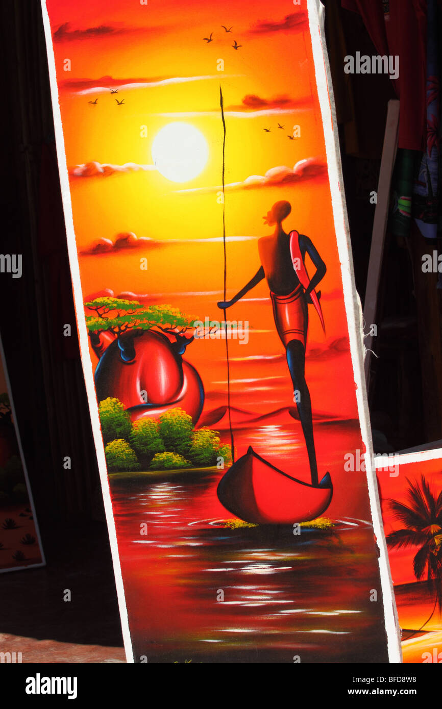 Malerei für Verkauf, Nosy Ve, Madagaskar Stockfoto