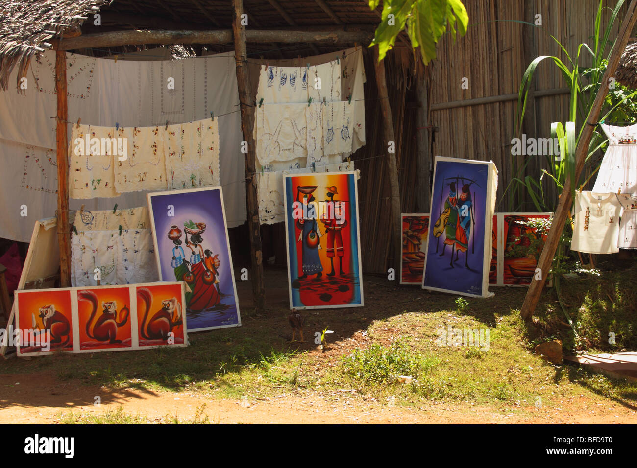 Kunsthandwerk für Verkauf, Nosy Ve, Madagaskar Stockfoto