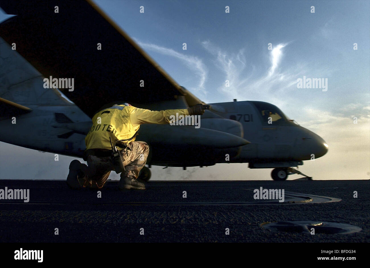 Startet ein Flugzeug Stockfoto