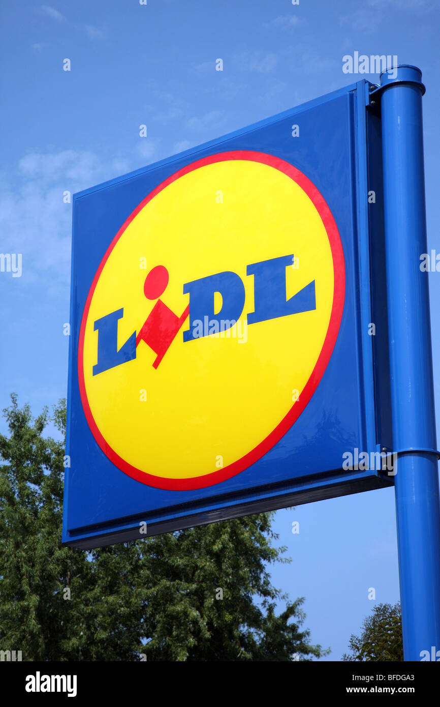 Lidl Supermarkt Zeichen, Frankreich Stockfoto