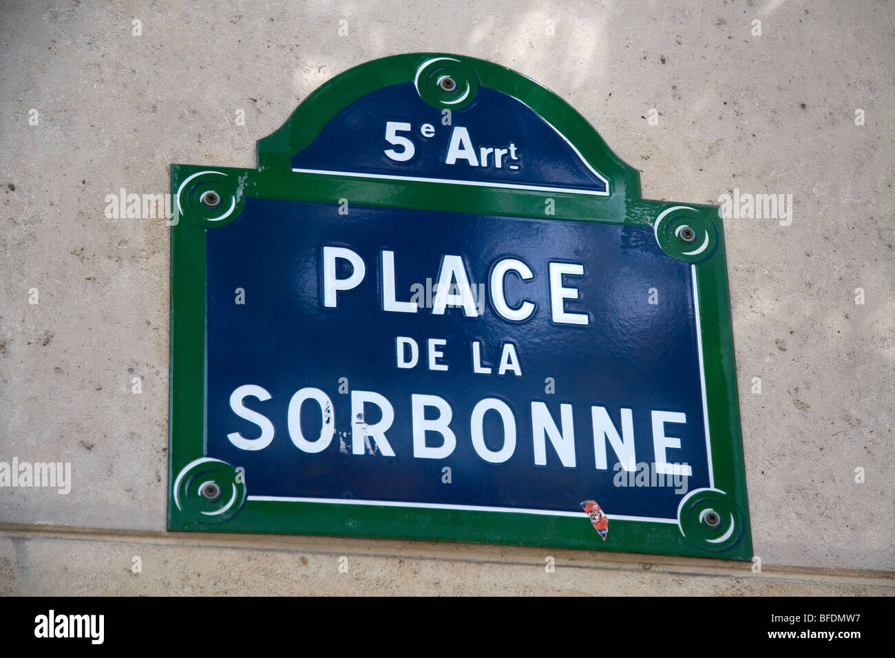 Zeichen der Place De La Sorbonne in Paris, Frankreich. Stockfoto