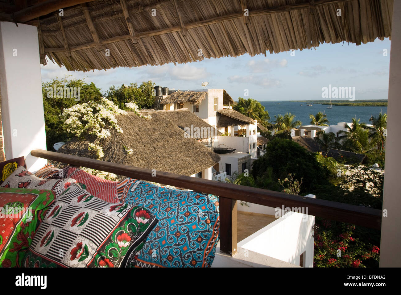 Ansicht von Shela Royal House - Shela Dorf - Insel Lamu, Kenia Stockfoto
