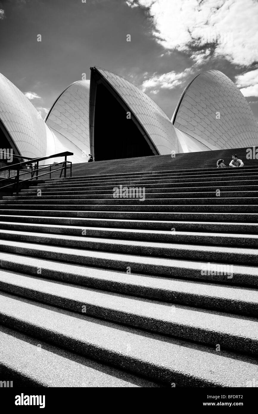Stufen hinauf zum Sydney Opera House Stockfoto