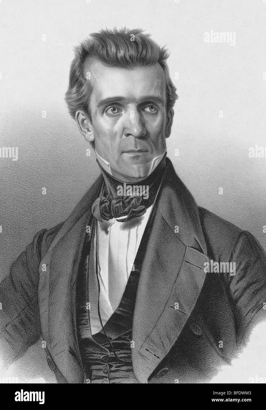 Portrait-Druck von James Knox Polk - Polk (1795-1849) war die 11. US-Präsident (1845-1849). Stockfoto