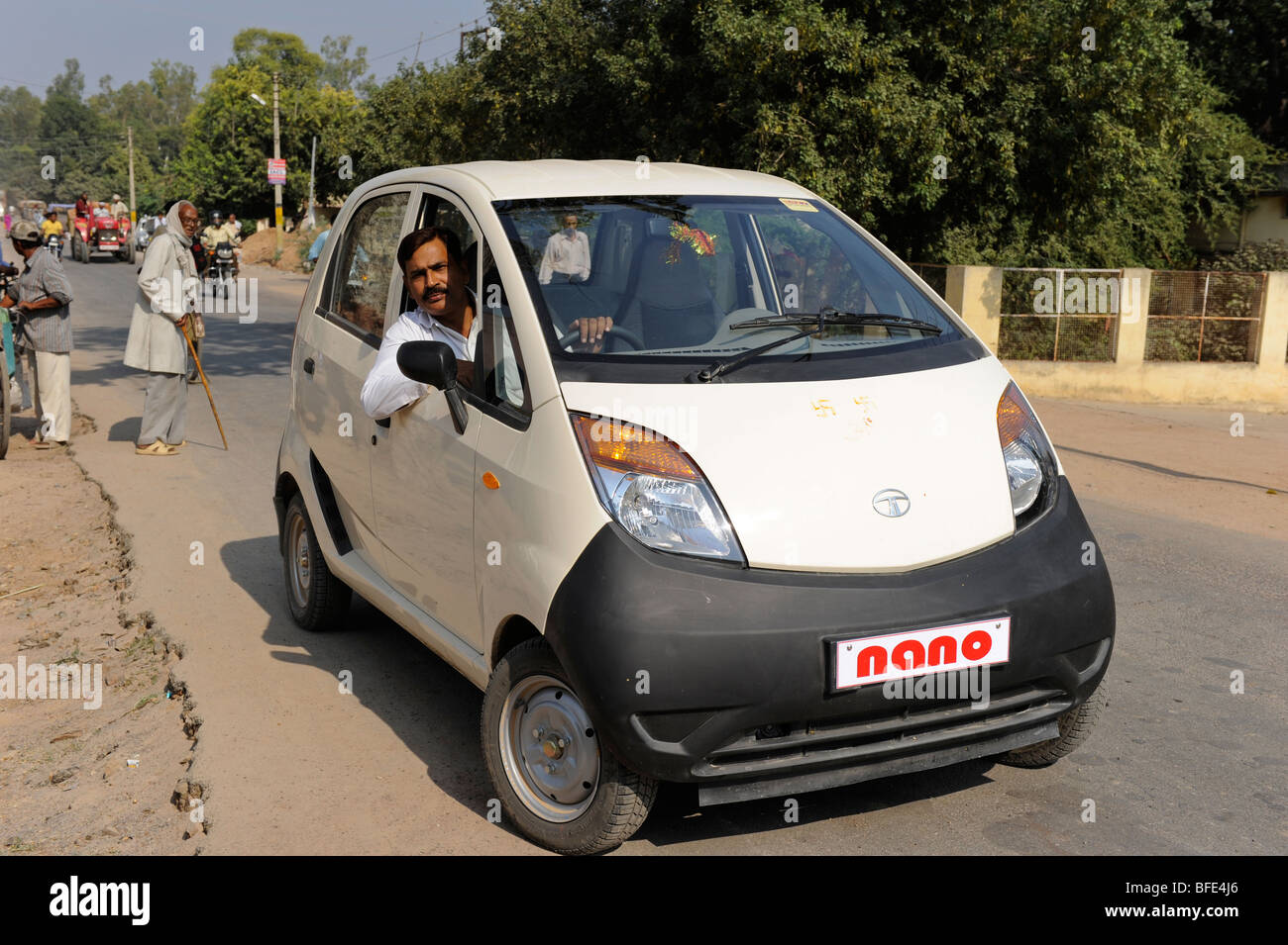 Süd-Asien, Indien, Banda, u.p., Mini-Auto TATA Nano der indische Automobilhersteller TATA Motors Stockfoto