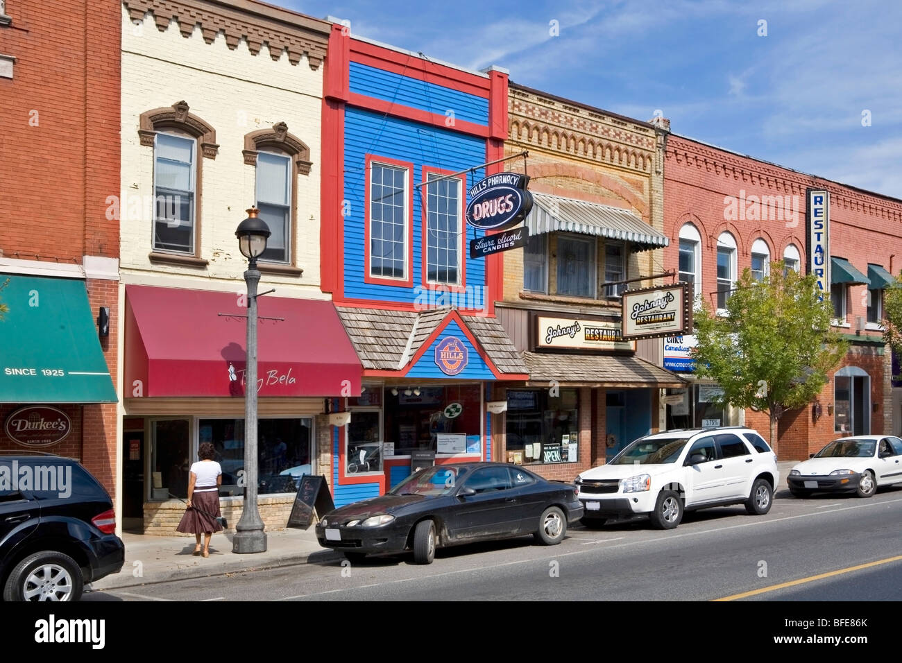 Kleinen Stadtleben, Talbot Street, Aylmer, Ontario, Kanada Stockfoto