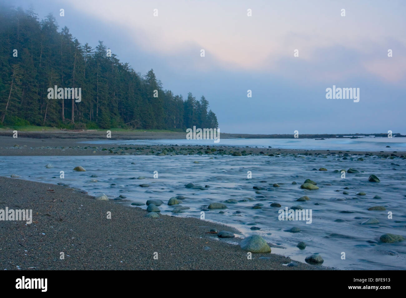 Der Strand entlang der West Coast Trail auf Vancouver Island, British Columbia, Kanada Stockfoto
