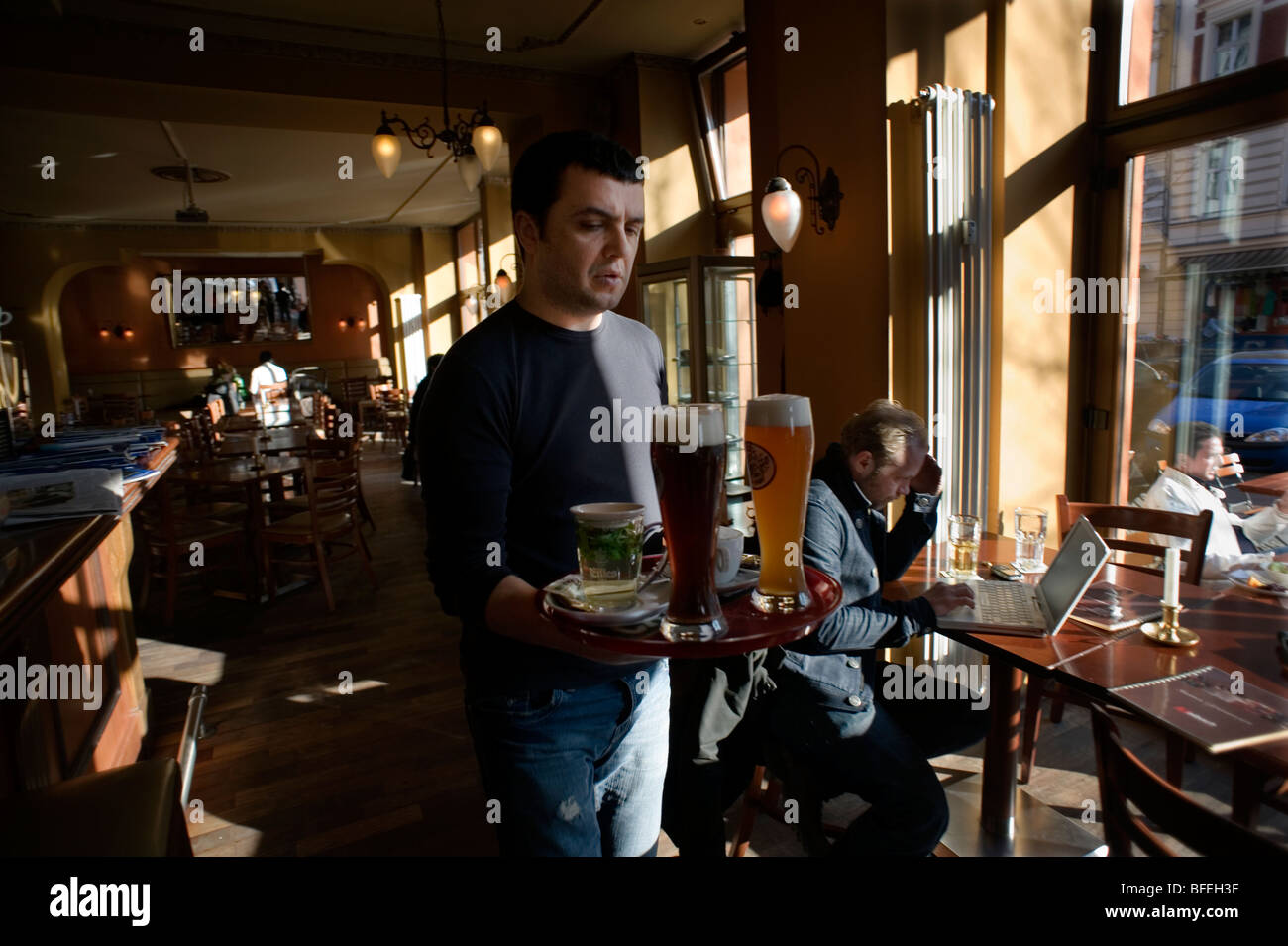 Berlin, 2009, Cafe, bar, DDR, ehemalige, Änderung, Stockfoto