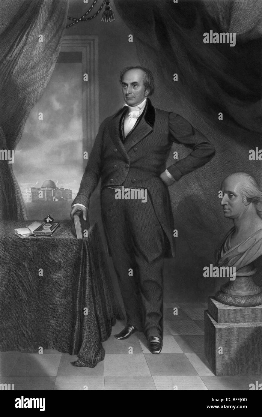 Porträt des US-Staatsmann + Redner Daniel Webster (1782-1852) - gilt als einer der größten Senatoren in der amerikanischen Geschichte. Stockfoto