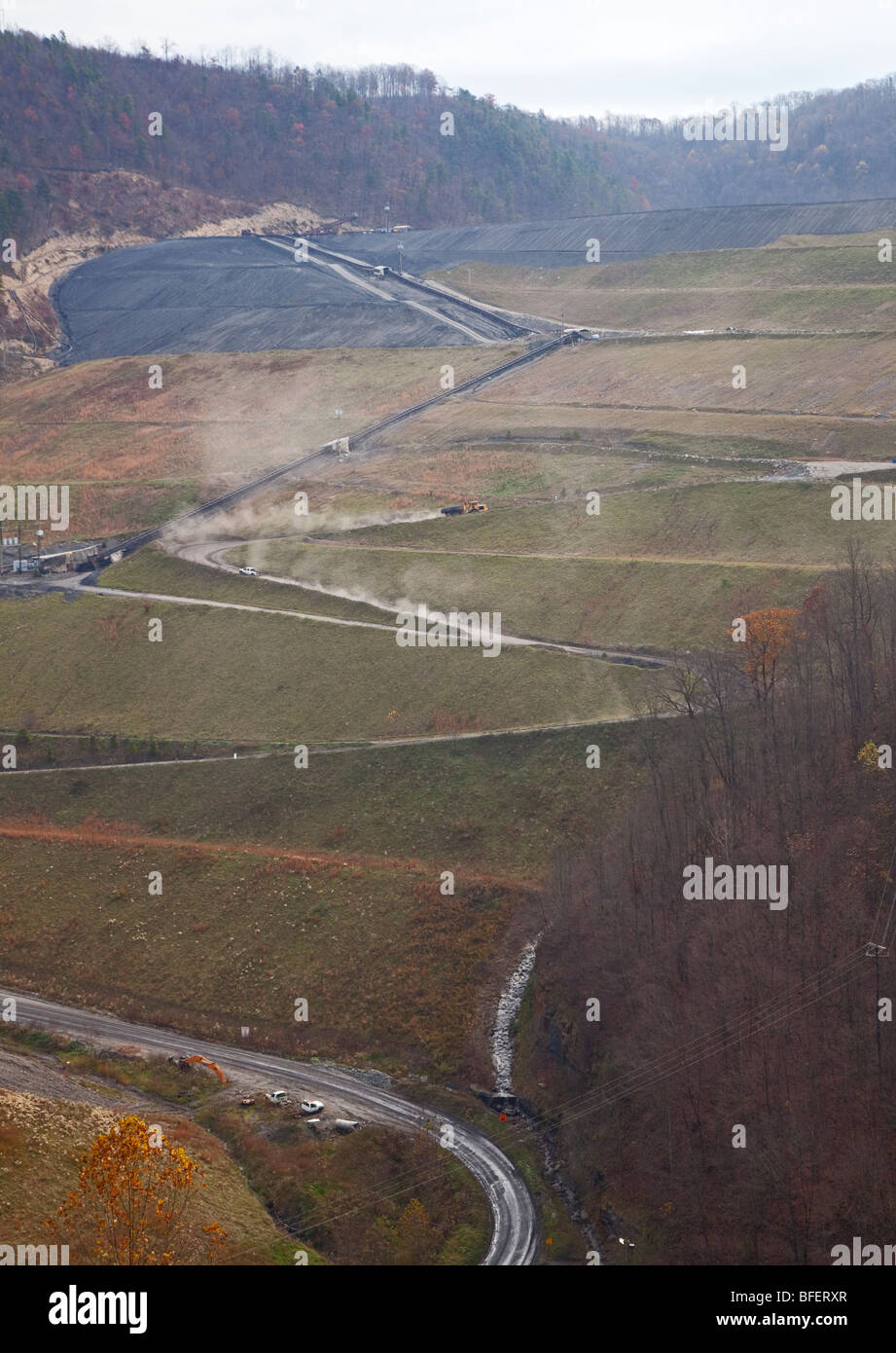 Coal Mine Aufstauung Damm Stockfoto