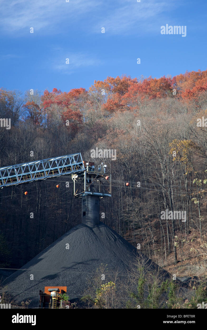 Logan, West Virginia - Kohle bereit für den Versand. Stockfoto