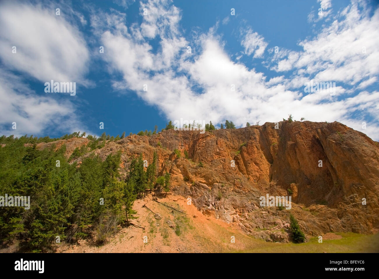Rote Wand Schuld, Kootenay National Park, Britisch-Kolumbien, Kanada, geologische formation Stockfoto