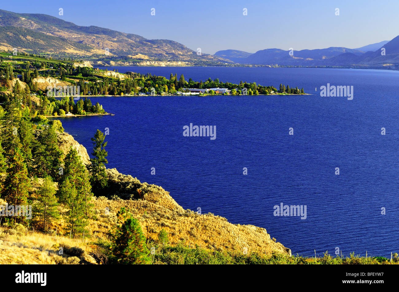 Naramata am Okanagan Lake. Stockfoto